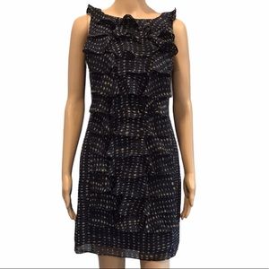 Adrianna Papell navy flamenco lined summer dress size 4